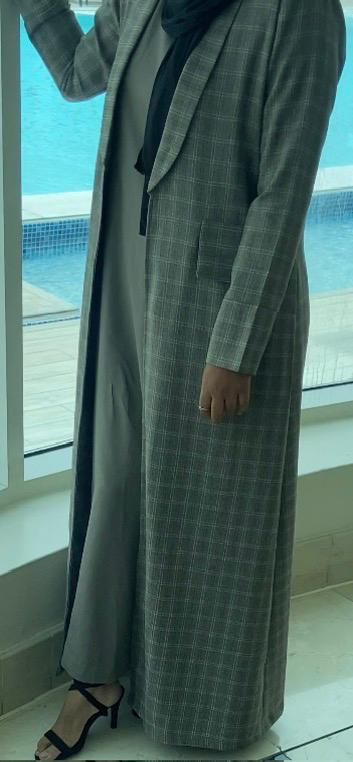 Ranya Checkered Open Abaya